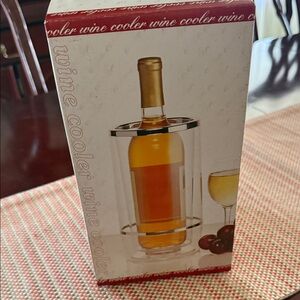 Wine Cooler Bottle Chiller - Clear with Silver Trim